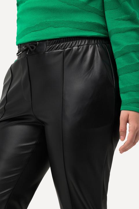 Produktbild Ulla Popken 7/8-Hose, Lederoptik, Biesen, Elastikbund (48)