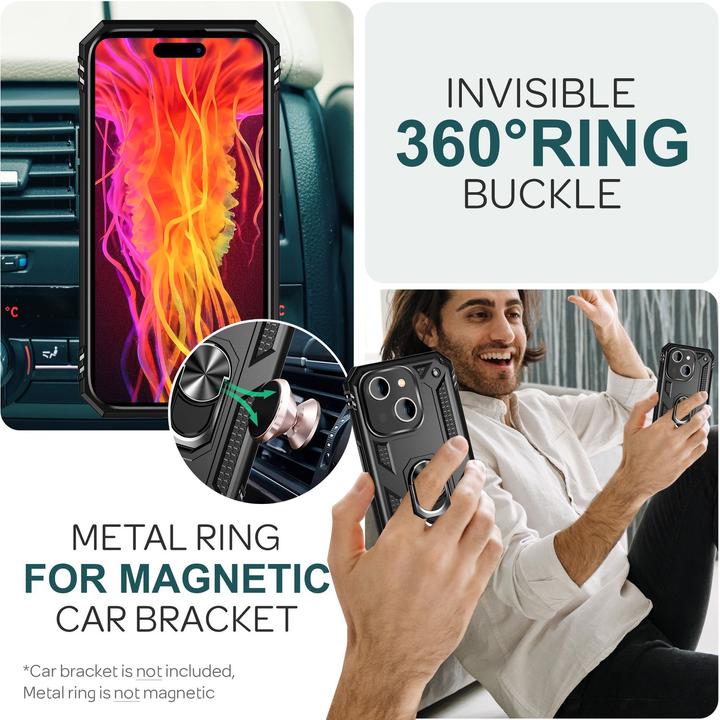 Image du produit Nalia Étui antichoc Military-Style Ring (Apple iPhone 15)