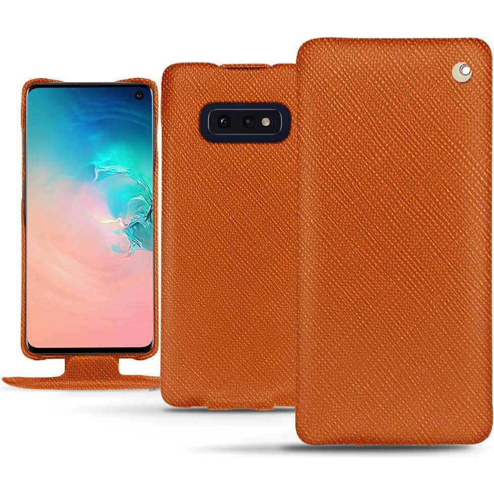 Thumbnail - Noreve Lederschutzhülle vertikal (Samsung Galaxy S10e), Smartphone Hülle, Orange