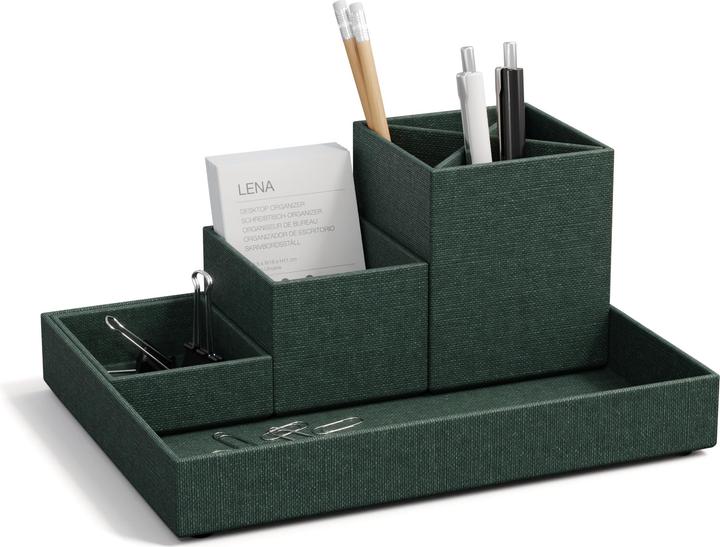 Image du produit Bigso BOX OF SWEDEN Stifteköcher Set Lena 7974C5901 Leinen, 4-teilig, dunkelgrün