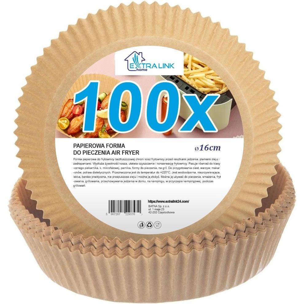 Extralink Home Papiereinlagen für Fritteuse rund, 16 cm, 100 Stück, Friggitrice
