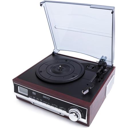 Camry CR 1113 Audio-Plattenspieler mit Riemenantrieb, Cappuccino, Chrom, Holz (Halbautomatisch), Plattenspieler, Schwarz...