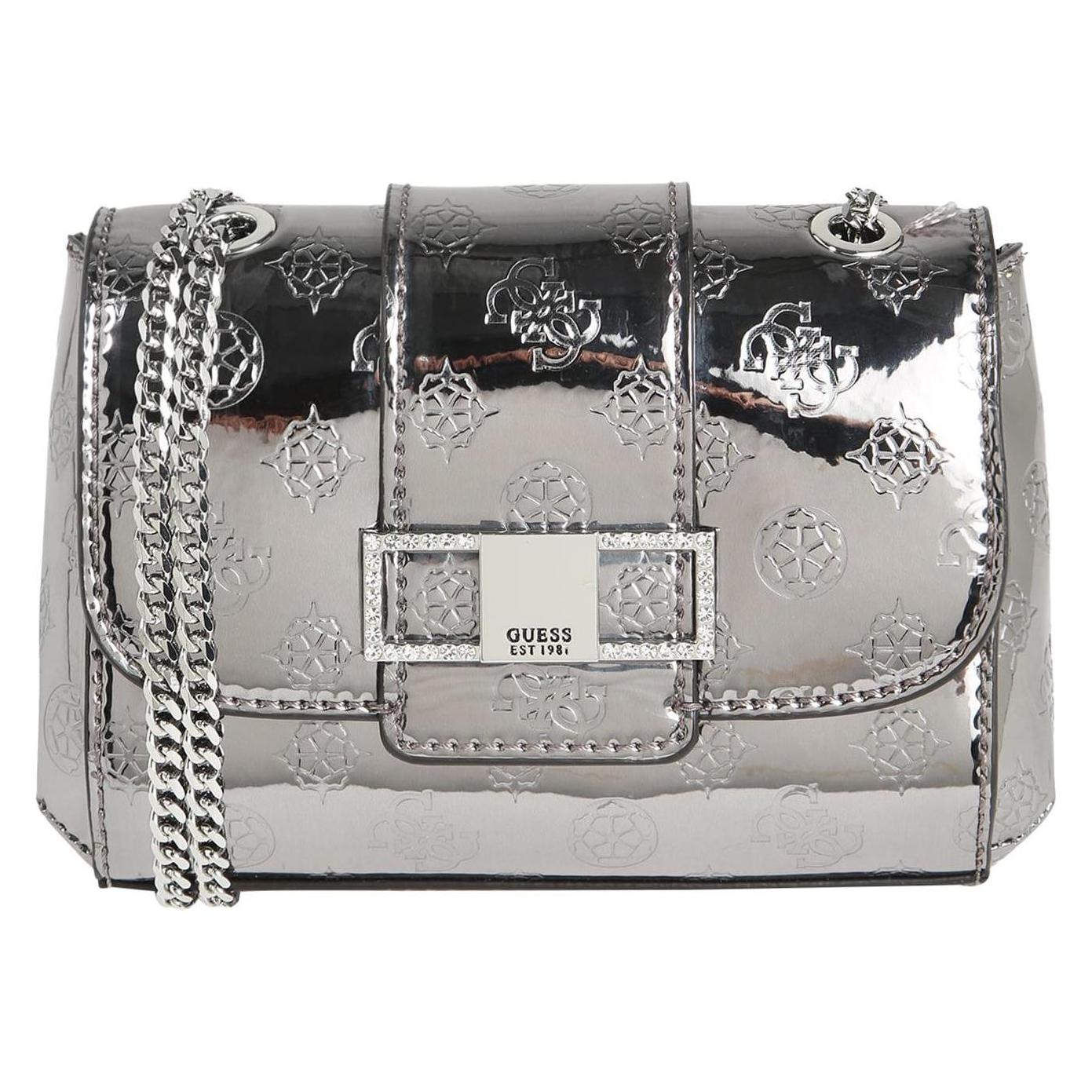 Guess, Damen, Handtasche, Xbody Flap, Textile Crossbody Bag, Silver, Mini, For Women, Silber