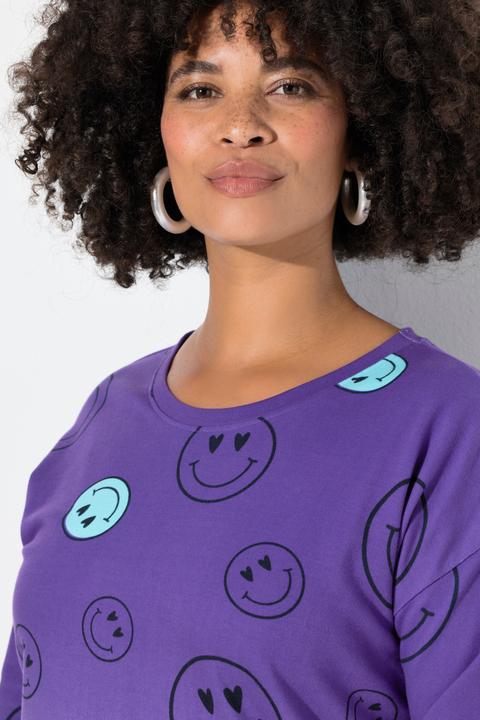 Image du produit Angel of Style Sweat-shirt oversize à manches longues, imprimé Smileys et dégradé de couleurs (44)