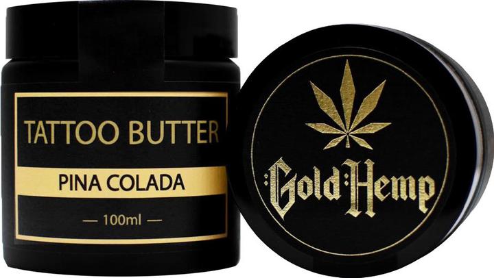 GoldHemp Tattoo Aftercare Pina Colada 30ml (Geraniol, Butyrospermun Parkii Butter, Tocopherol, Aroma, Cera Alba, Cannabis Sativa Seed Oil, Cocos nucifera oil, Coumarin, Panthenol)