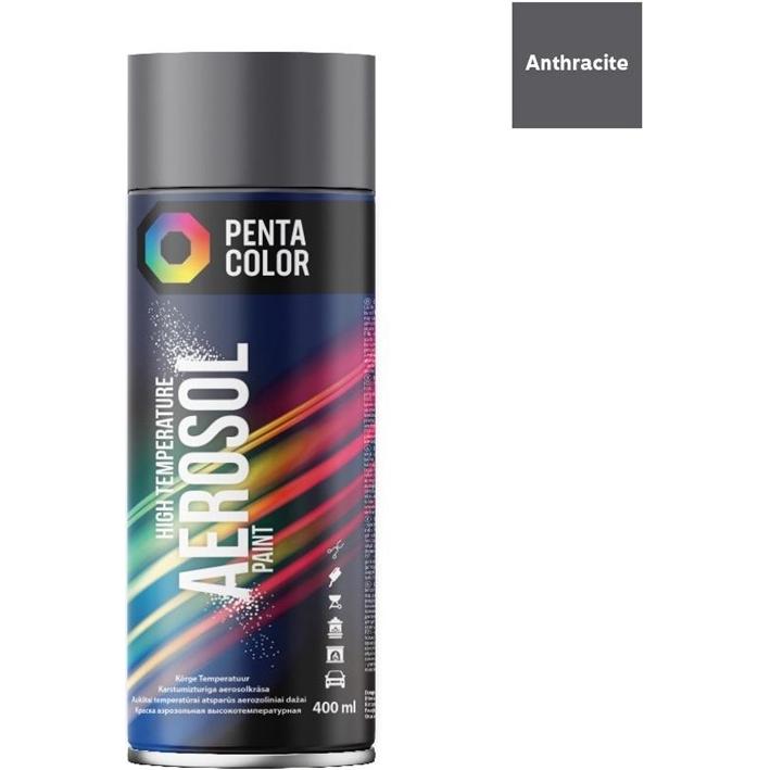 Pentacolor, Colore + Vernice per fai da te, Vernice Aer Penta High Temp Anthrac 400ml (400 ml)