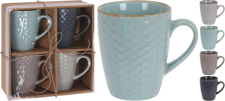 Actual product image Excellent Houseware Set of coffee cups good 300 ml Geometric (300 ml, 4 x)