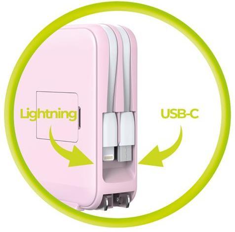 Image du produit Mobile Origin Powerbank & Travel Charger Lightning/USB-C Cable MagSafe/AW/iPhone Compatible pink Powerbank - P... (10000 mAh)