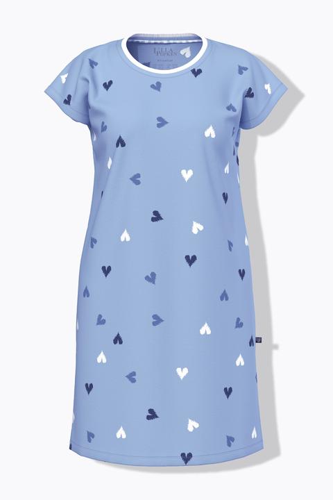 Immagine prodotto Ulla Popken Camicie da notte in confezione doppia con quadri/cuori, scollo a girocollo e mezze maniche (46, 48)
