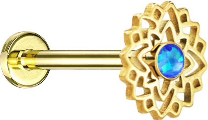 Produktbild Star Piercing Flared Tunnel schwarz Totenkopf mit Schlange links (ohne Messing, Chirurgenstahl 316L)