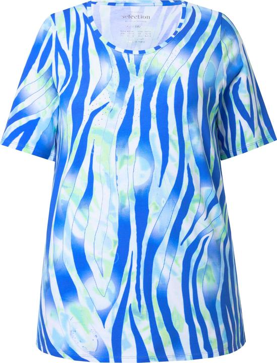 Image du produit Ulla Popken T-shirt motif zèbre, coupe évasée. Encolure ronde et manches courtes (42, 44)
