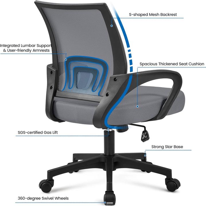 Actual product image Yaheetech Ergonomischer Schreibtischstuhl