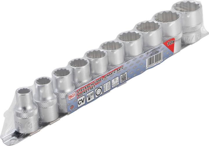 Produktbild BGS Steckschlüssel-Einsatz-Satz, Zwölfkant Antrieb Innenvierkant 12,5 mm (1/2") Zollgrössen 10-tlg. (12.5 mm)