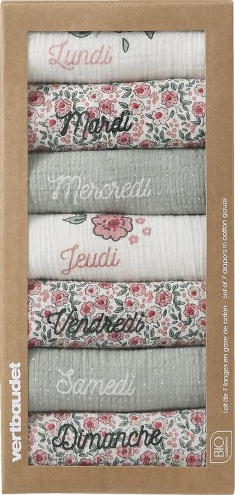 Image du produit Vertbaudet 7er-Pack Baby Wickeltücher aus Bio-Baumwolle (70 cm, 70 cm)