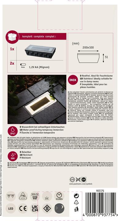 Image du produit Paulmann Lampe solaire Aron (7.50 lm, IP67)
