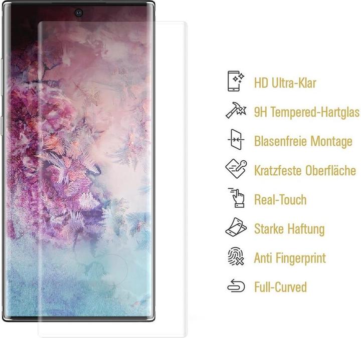 Actual product image Protectorking 6x real tempered 9H armoured glass 3D CLEAR (6 pcs., Samsung Galaxy Note 10 Plus)