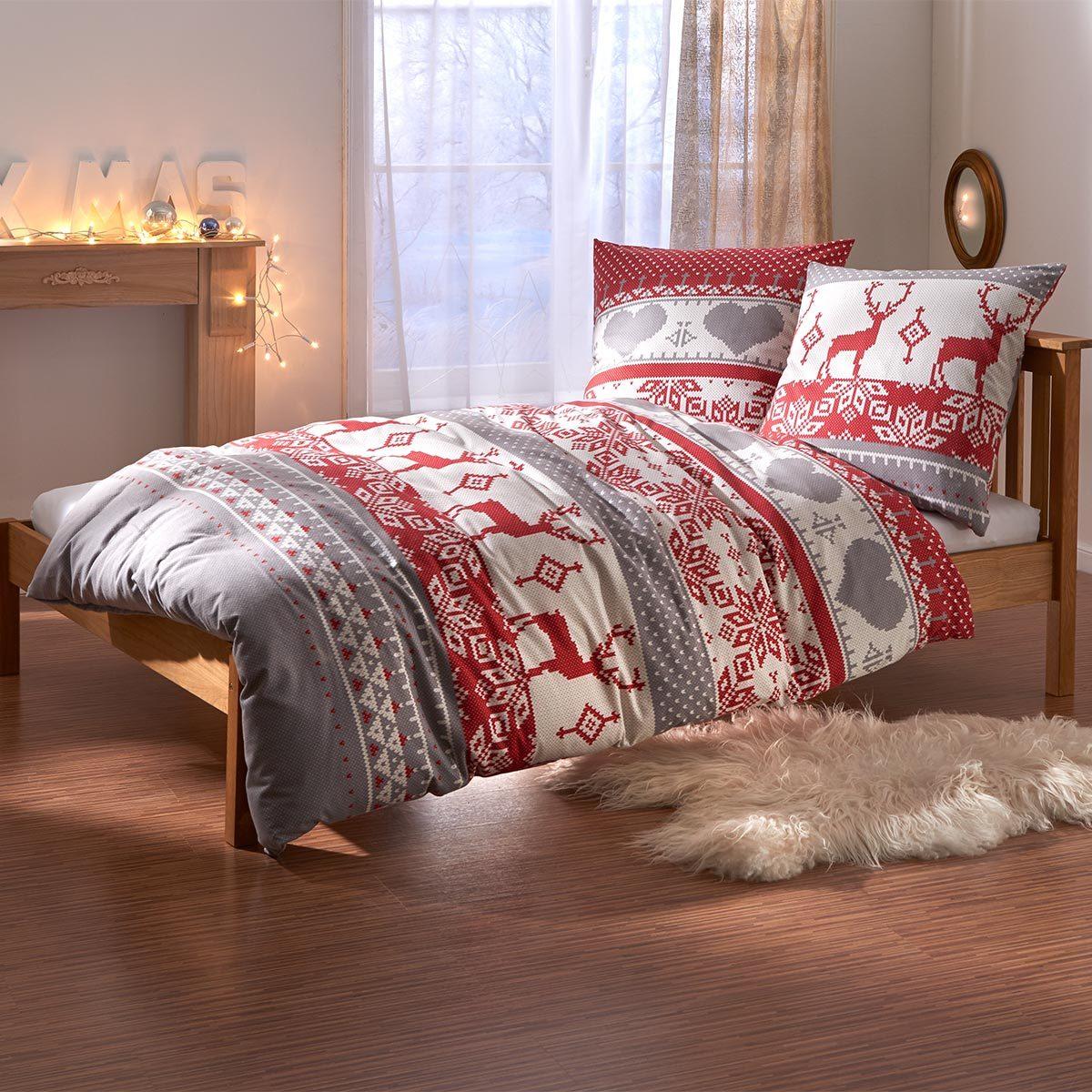 Traumschlaf, Bettwäsche, Hirsch (Bettwäsche Set, 155x220 cm + 80x80 cm)