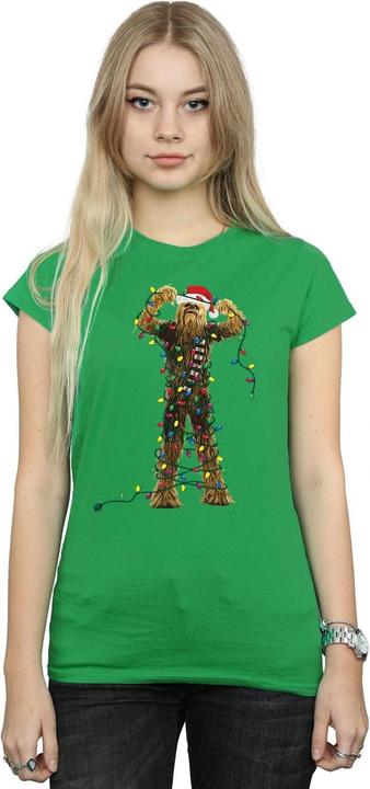 Actual product image Star Wars Womens/Ladies Chewbacca Christmas Lights Cotton T-Shirt (M)