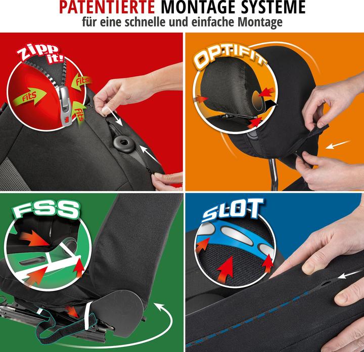 Image du produit Walser Housse de siège auto ZIPP-IT Tratto, housse de siège auto complète avec système de fermeture à
