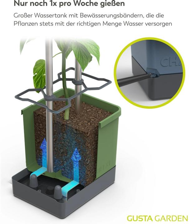 Actual product image Gusta Garden Growing pots Charly Chilli XL Dark green