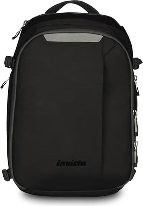 Invicta Campus S Uniseks Rugzak für Erwachsene, schwarz, für Laptops bis 15,6 Zoll (23.50 l)