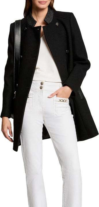 Actual product image Morgan Half-Length Straight Jacket with Double Button Closure and Standing Collar