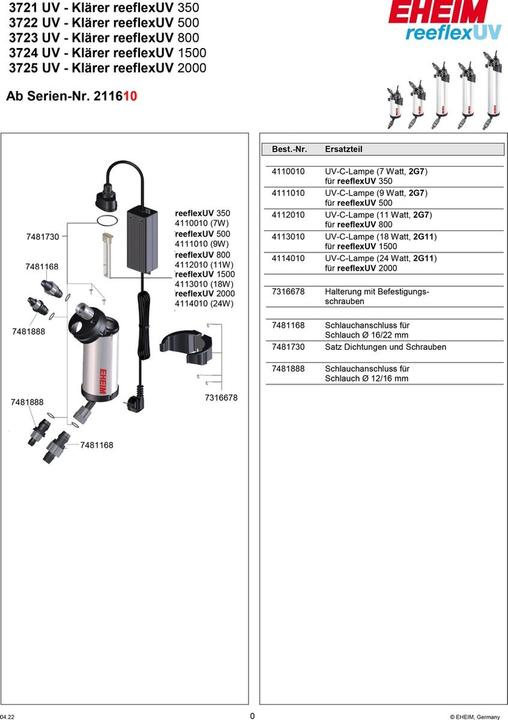 Produktbild Eheim ReeflexUV 500 (500 l, Innenfilter, Süsswasser, Salzwasser)