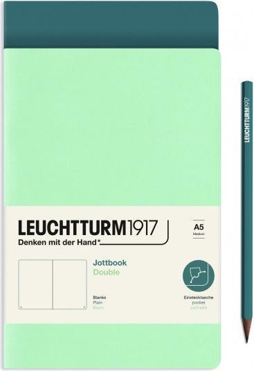 Produktbild Leuchtturm1917 LEUCHTTURM JOTTB.BLANK.A5 MINT/BLUE 2er (A5, Blanko)