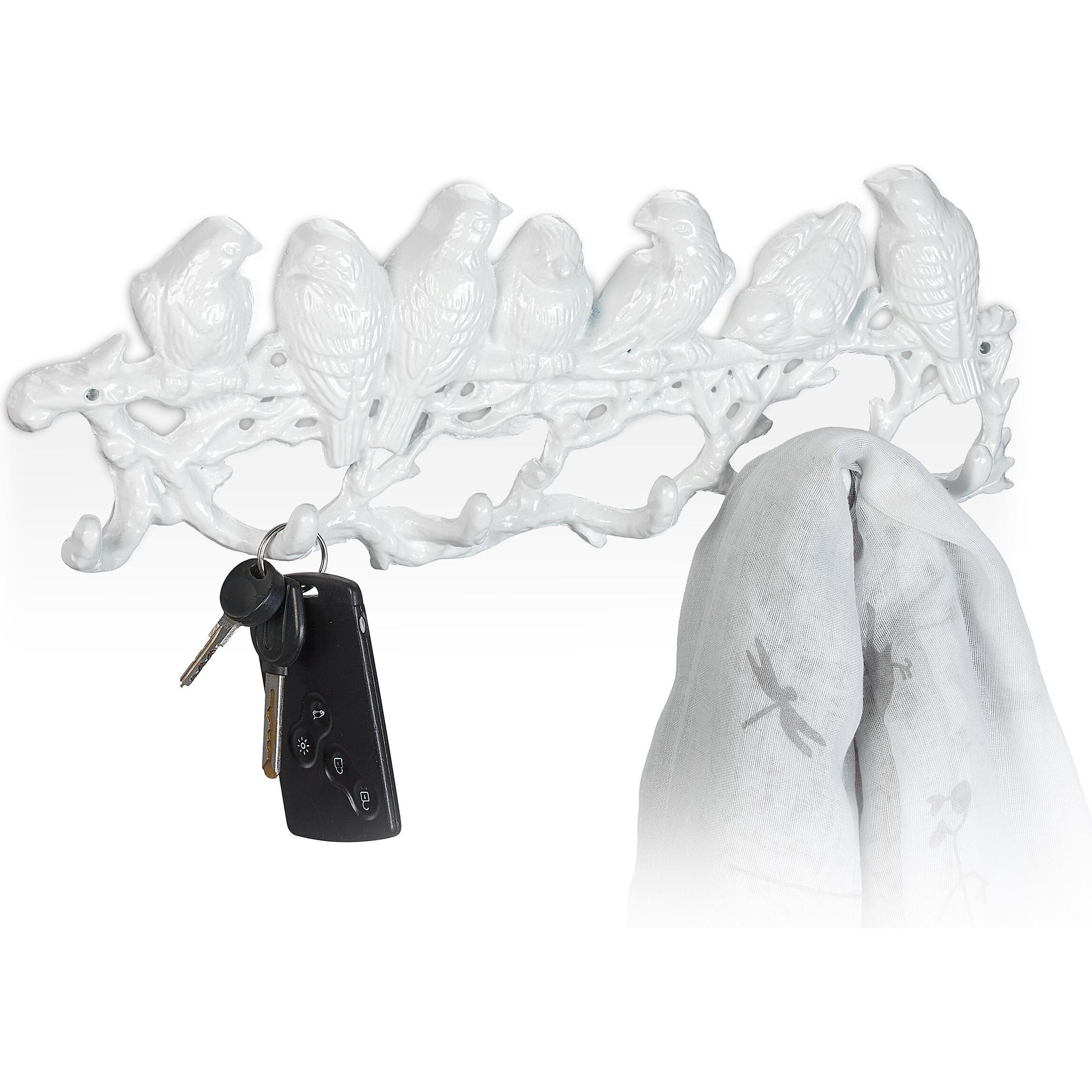 Relaxdays, Garderobe + Kleiderhaken, Garderobenleiste