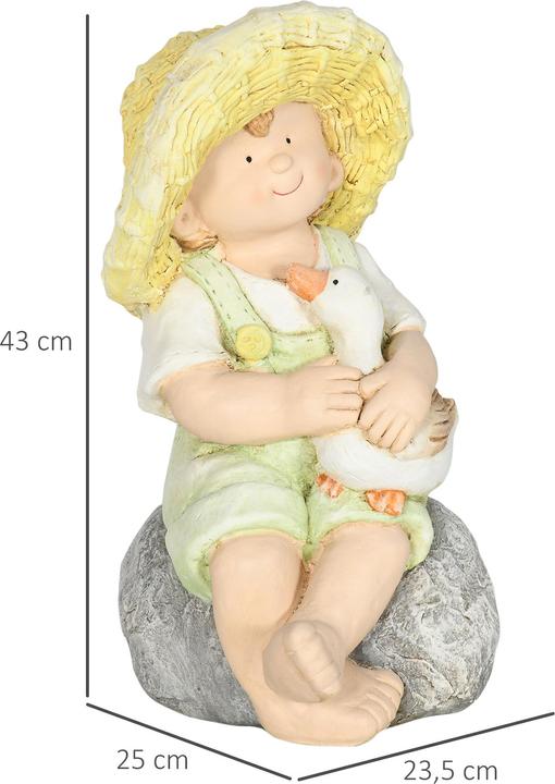 Produktbild Outsunny Gartenstatue mit Strohhut