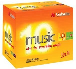 Actual product image Verbatim Audio CD-R, 700MB/80Min, 16x (10 x)