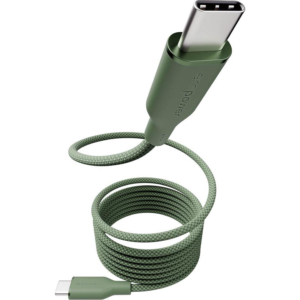 PanzerGlass empower™ by  Magnetic 240W USB-C to USB-C Kabel USB 2.0 1.5M Sage (1.50 m, USB 2.0, 240 W), Cavo USB