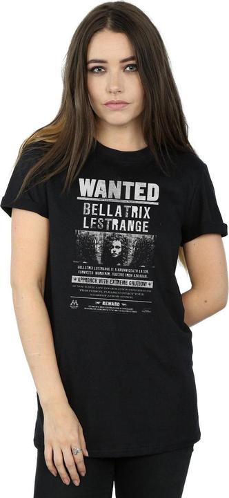 Actual product image Womens/Ladies Bellatrix Lestrange Wanted Poster Cotton Boyfriend T-Shirt (XL)