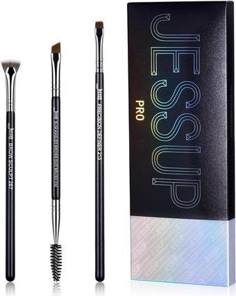 Actual product image Jessup Professional Eyebrow Brushes Set Precision Define Sculpting Flat Angle Spoolie Brushes Cruelt (Eyebrows)