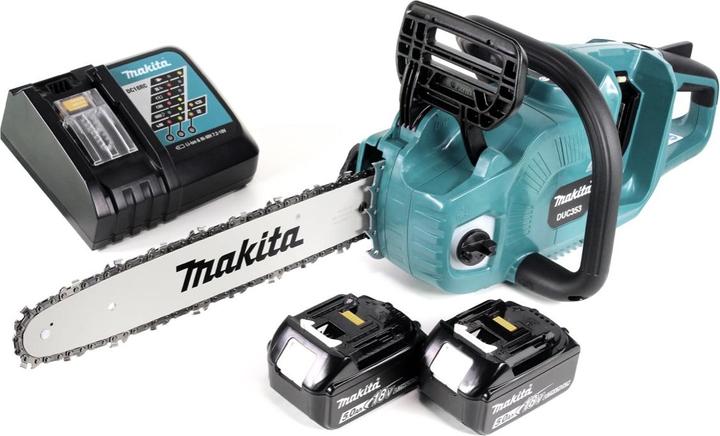 Produktbild Makita DUC 353 RT2 Akku Kettensäge 36V ( 2x18V ) Brushless 35 cm + 2x 5,0 Ah Akku + Ladegerät (Akku Kettensäge)