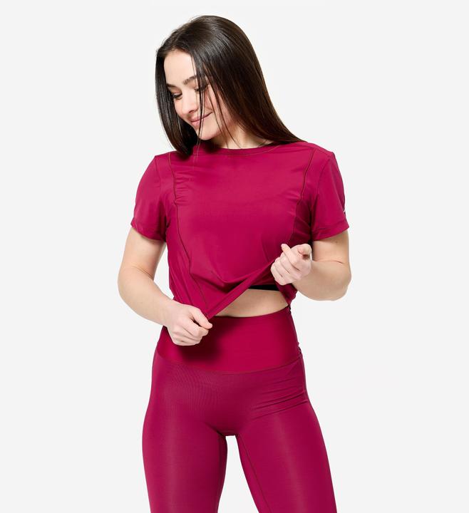 Actual product image Domyos T-Shirt Damen dehnbar und atmungsaktiv - rosa (L)