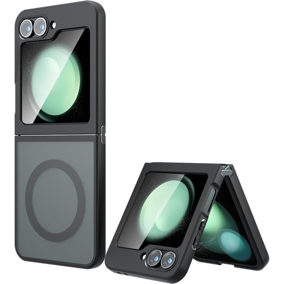 Techsuit - PureFrost MagSafe - Samsung Galaxy Z Flip6 - Frosted Black (Samsung Galaxy Z Flip6, Samsung Galaxy Z Flip7 FE), Cover smartphone, Nero