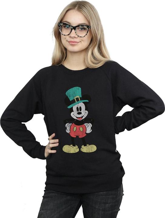 Actual product image Disney Womens/Ladies Mickey Mouse Leprechaun Hat Sweatshirt (XXL)