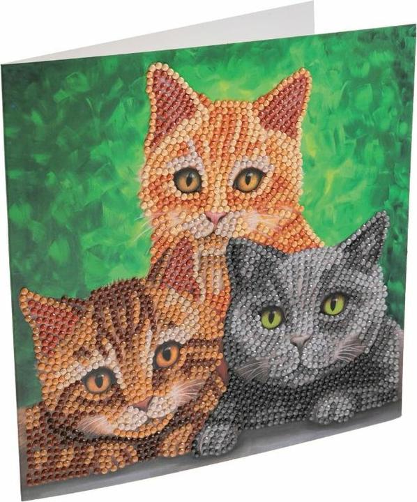 Actual product image Craft Buddy Cats, 18x18cm Crystal Art Card