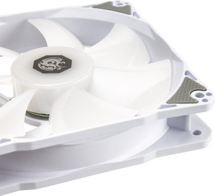 Actual product image Bitspower Notos RGB PWM fan, 120mm - white, 5-pack (120 mm, 5 x)