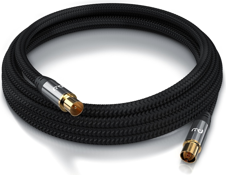 Actual product image Primewire HDTV antenna cable with braiding, premium coaxial cable 75 Ohm / 135 dB, TV cable, 4K HDTV, DVB-T (135 dB, Antenna cable)