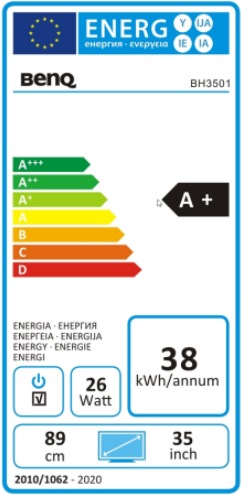 Label énergétique BenQ Bh3501 (1920 x 190 pixels, 35")