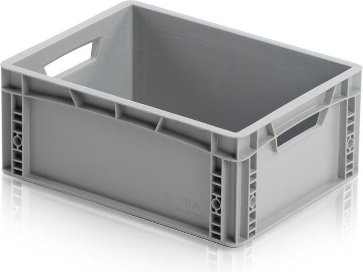 Wetec Euro-Lagerbehälter, mit Durchfassgriffen, grau, 400 x 300 x 220 mm
