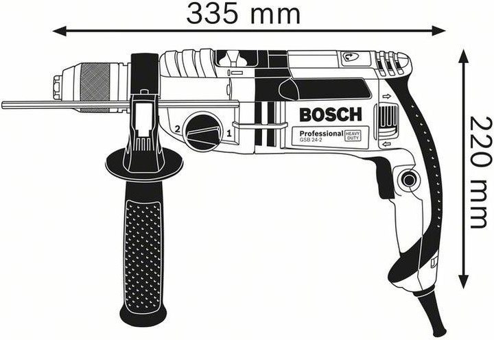 Actual product image Bosch Professional Impact drill GSB 24-2 (Electrical connection)