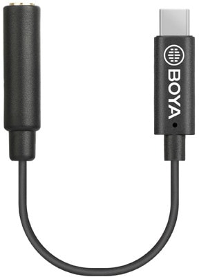 Actual product image Boya BY-K4 audio cable USB Type-C Black (0.06 m, USB)