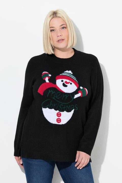 Produktbild Ulla Popken Pullover, Weihnachtsmotiv, Stehkragen, Langarm (48)