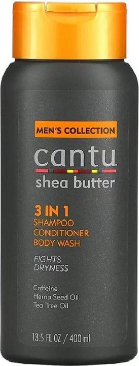 Cantu Men's 3-In-1 Shampoo Conditioner Bodywash 13.5 Ounce (400ml) (400 ml)