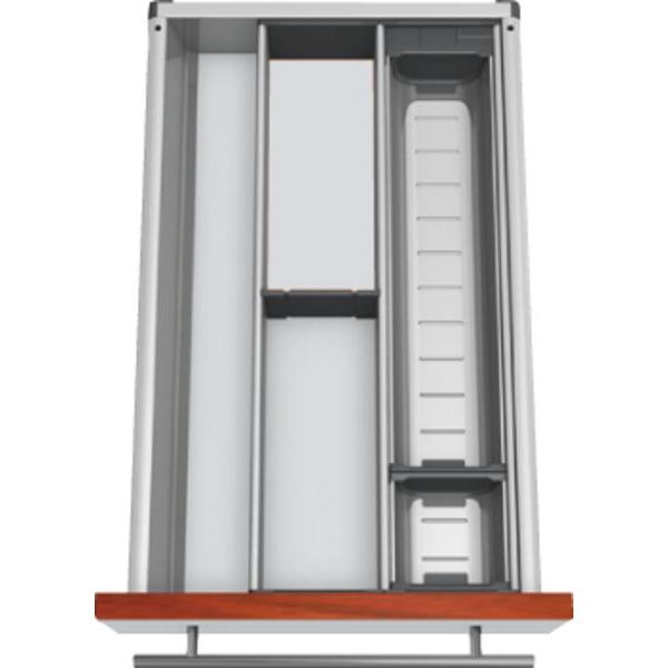 Blum Orga-Line Besteckeinsatz Facheinteilungs-Set KB 350-449mm, NL 550mm, grau, Besteckkasten, Grau