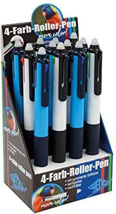 Productafbeelding Wedo Vierkleurige biros, uitwisbaar, 12-pak display (Blauw, Groen, Rood, Zwart, 12x)