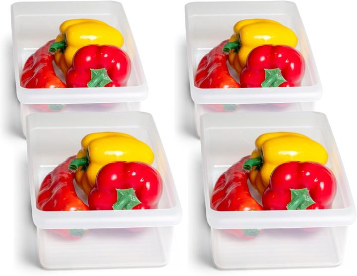 Novaliv 4X Kühlschrank Organizer 30,5 x 7,5 x 16 cm BPA-frei Ordnung Made in Germany Leicht Reinigen